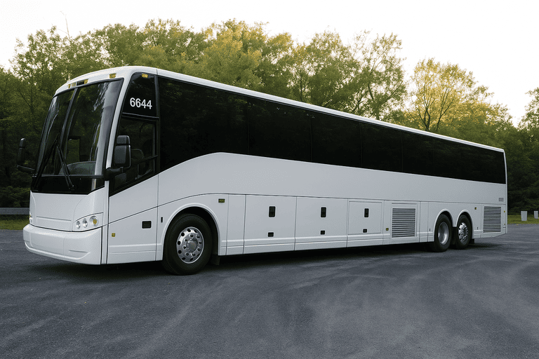 exterior of Charter Bus Rental Gastonia coach bus