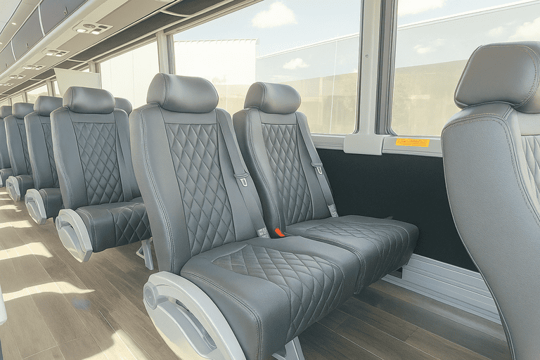 interior of Charter Bus Rental Gastonia charter bus